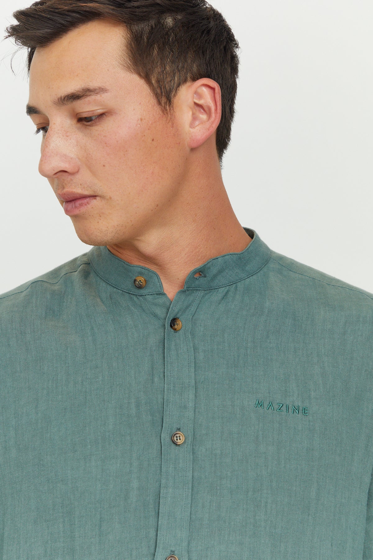 Mazine Altona Linen Shirt langarm - Jade