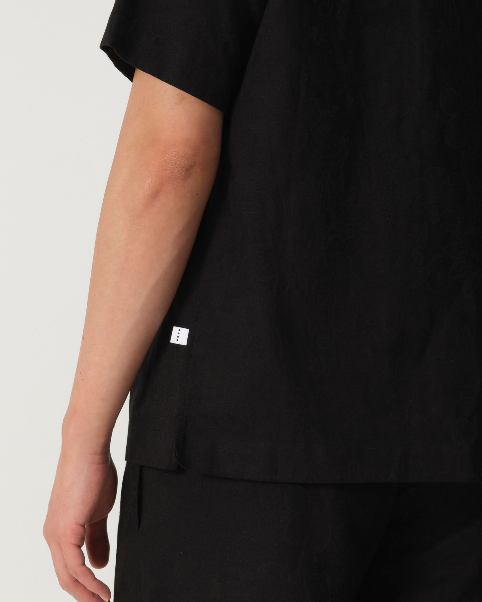 J.C. RAGS Aaron Jacquard Casual Overhemd Schwarz