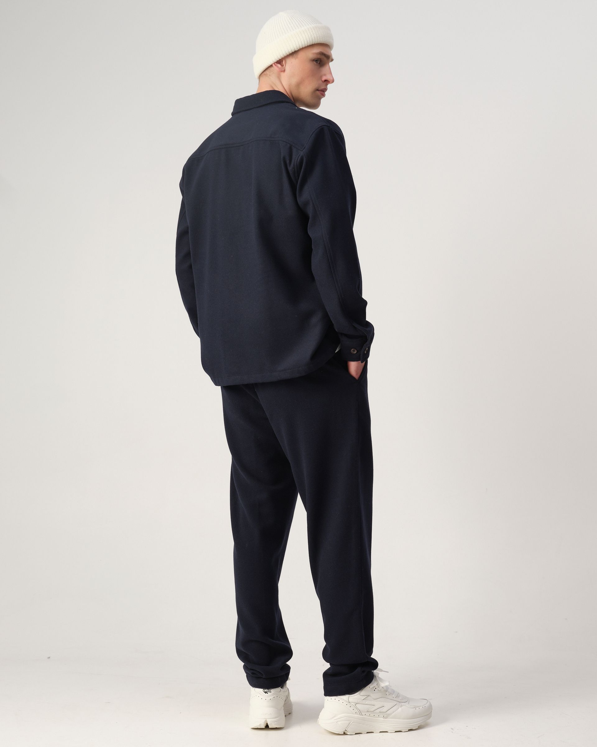 J.C. RAGS Ace Wool Overshirt Sky Captain Melange