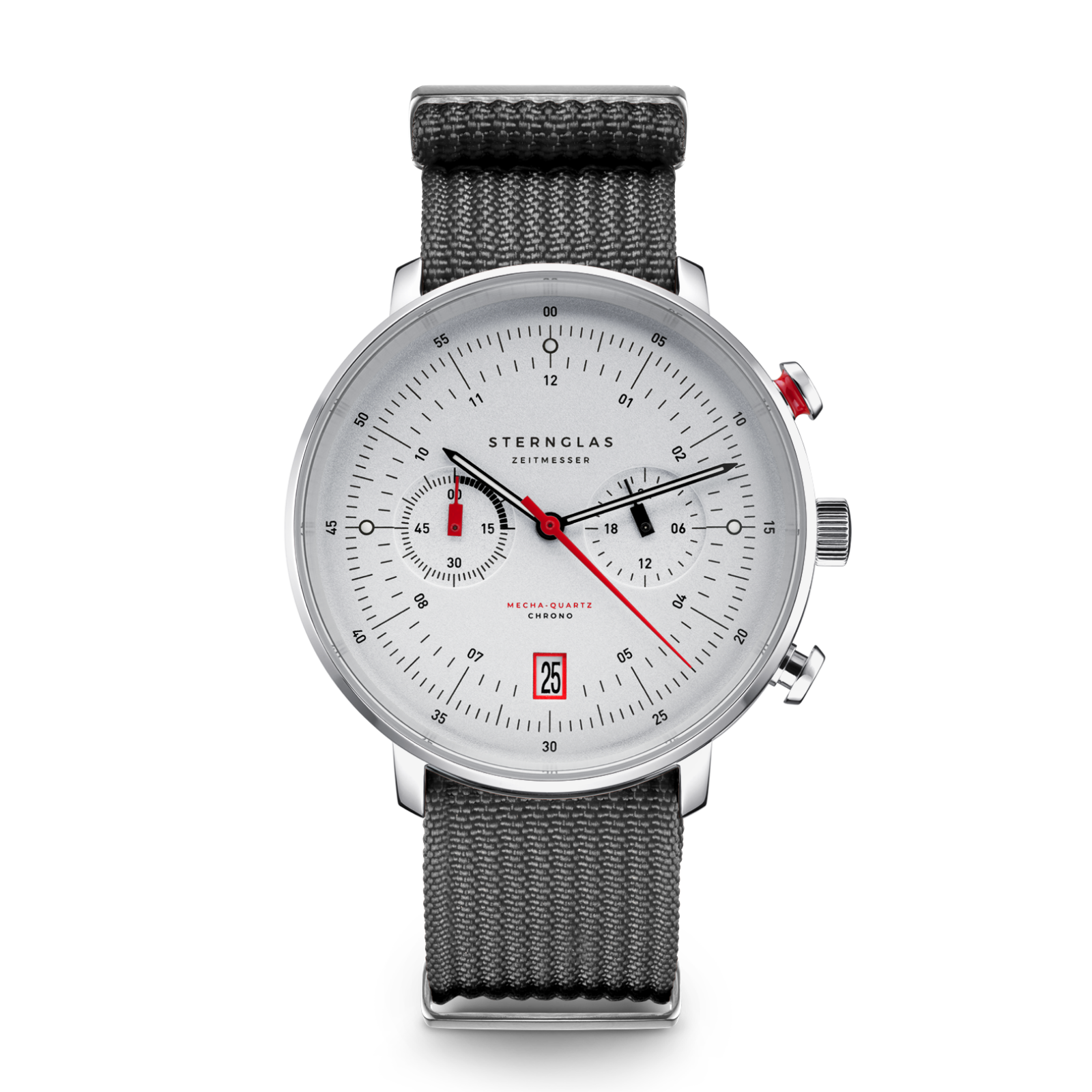 Sternglas Hamburg Chrono Silber Nylon Armband Sternglas Hamburg Chrono Silber Nylon Armband